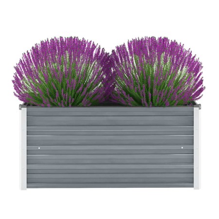 Arriate de jardín de acero galvanizado gris 100x40x45 cm en Maceteros y jardineras | Comprar online en Foro24
