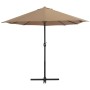 Sombrilla de jardín con palo de aluminio taupe 460x270 cm