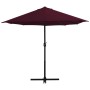 Sombrilla de jardín palo de aluminio rojo burdeos 460x270 cm