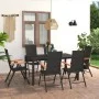 7-teiliges Garten-Essset in Schwarz und Braun von vidaXL, Gartensets - Ref: Foro24-3060085, Preis: 611,79 €, Rabatt: %