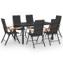 7-piece black and brown garden dining set by vidaXL, Garden sets - Ref: Foro24-3060085, Price: 612,01 €, Discount: %