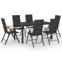 7-teiliges Garten-Essset in Schwarz und Braun von vidaXL, Gartensets - Ref: Foro24-3060085, Preis: 611,79 €, Rabatt: %