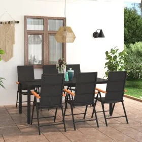 7-teiliges Garten-Esszimmerset in Schwarz und Braun von vidaXL, Gartensets - Ref: Foro24-3060086, Preis: 622,05 €, Rabatt: %