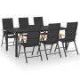 Juego de comedor para jardín 7 piezas negro y marrón de vidaXL, Conjuntos de jardín - Ref: Foro24-3060086, Precio: 624,32 €, ...