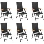 Juego de comedor para jardín 7 piezas negro y marrón de vidaXL, Conjuntos de jardín - Ref: Foro24-3060086, Precio: 624,32 €, ...