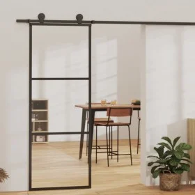 Schiebetür mit ESG-Glas- und Aluminiumbeschlägen 76x205 cm. von vidaXL, Türen - Ref: Foro24-3081939, Preis: 213,00 €, Rabatt: %