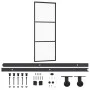 Puerta corredera con herrajes ESG vidrio y aluminio 76x205 cm de vidaXL, Puertas - Ref: Foro24-3081939, Precio: 211,91 €, Des...