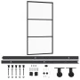 Puerta corredera con herrajes ESG vidrio y aluminio 102x205 cm de vidaXL, Puertas - Ref: Foro24-3081943, Precio: 278,30 €, De...