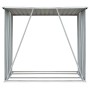 Casetilla para leña acero galvanizado gris 163x83x154 cm