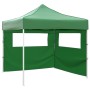 Cenador plegable con 2 paredes verde 3x3 m en Carpas y cenadores | Comprar online en Foro24