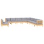 Garden furniture set 11 pieces and cushions solid pine wood by vidaXL, Garden sets - Ref: Foro24-3096850, Price: 839,20 €, Di...