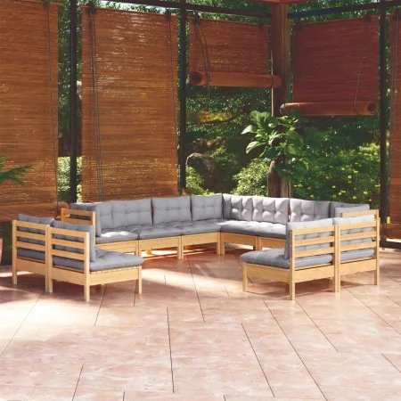 Garden furniture set 11 pieces and cushions solid pine wood by vidaXL, Garden sets - Ref: Foro24-3096862, Price: 853,13 €, Di...