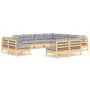 Garden furniture set 11 pieces and cushions solid pine wood by vidaXL, Garden sets - Ref: Foro24-3096862, Price: 853,13 €, Di...