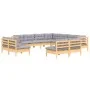 Juego de muebles de jardín 11 pzas y cojines madera maciza pino de vidaXL, Conjuntos de jardín - Ref: Foro24-3096862, Precio:...
