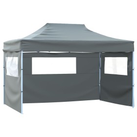 Carpa pleglable con 3 paredes 431x291x315 cm gris antracita