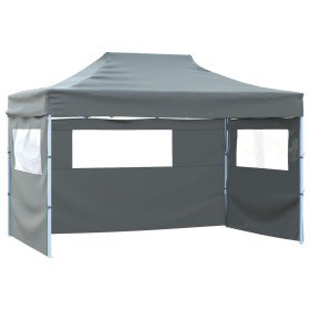 Carpa pleglable con 3 paredes 431x291x315 cm gris antracita