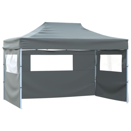 Carpa pleglable con 3 paredes 431x291x315 cm gris antracita en Carpas y cenadores | Comprar online en Foro24