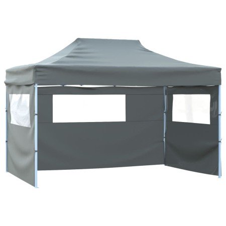 Carpa pleglable con 3 paredes 431x291x315 cm gris antracita