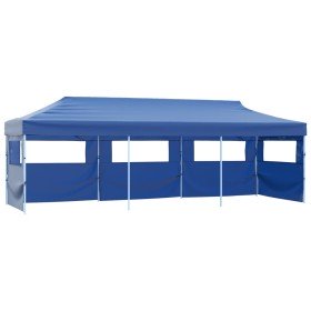 Carpa plegable Pop-up con 5 paredes laterales 3x9 m azul