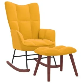 Rocking chair with footrest mustard yellow fabric by vidaXL, Rocking chairs - Ref: Foro24-328157, Price: 133,22 €, Discount: %