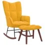 Schaukelstuhl mit Fußstütze aus senfgelbem Stoff von vidaXL, Schaukelstühle - Ref: Foro24-328157, Preis: 133,22 €, Rabatt: %