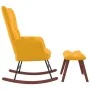 Rocking chair with footrest mustard yellow fabric by vidaXL, Rocking chairs - Ref: Foro24-328157, Price: 135,39 €, Discount: %