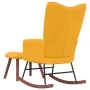 Schaukelstuhl mit Fußstütze aus senfgelbem Stoff von vidaXL, Schaukelstühle - Ref: Foro24-328157, Preis: 133,22 €, Rabatt: %