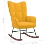 Schaukelstuhl mit Fußstütze aus senfgelbem Stoff von vidaXL, Schaukelstühle - Ref: Foro24-328157, Preis: 133,22 €, Rabatt: %