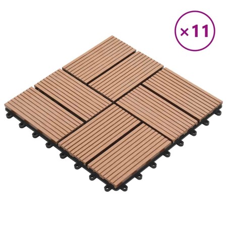 Baldosas de porche de WPC 30x30 cm 1 m² marrón 11 unidades