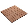 Baldosas porche relieve profundo WPC 1 m² marrón claro 11 uds