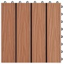 Baldosas porche relieve profundo WPC 1 m² marrón claro 11 uds