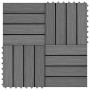 Baldosas porche relieve profundo WPC 30x30 cm 1 m² gris 11 uds