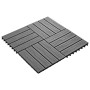 Baldosas porche relieve profundo WPC 30x30 cm 1 m² gris 11 uds