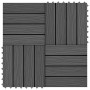 Baldosas porche relieve profundo WPC 30x30 cm 1 m² negro 11 uds
