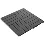Baldosas porche relieve profundo WPC 30x30 cm 1 m² negro 11 uds