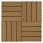 Baldosas porche relieve profundo WPC 30x30 cm 1 m² teca 11 uds