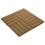 Baldosas porche relieve profundo WPC 30x30 cm 1 m² teca 11 uds