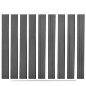 Tableros de valla de repuesto 9 uds WPC gris 170 cm Tableros de valla de repuesto 9 uds WPC gris 170 cm