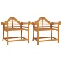 Sillas de jardín 2 unidades madera maciza de teca 91x62x94 cm de vidaXL, Sillas de jardín - Ref: Foro24-319151, Precio: 256,3...