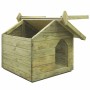 Casa de perro de jardín tejado abierto madera pino impregnada