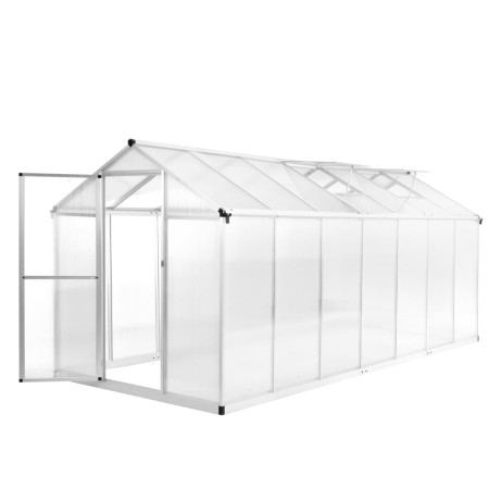 Invernadero de aluminio 421x190x195 cm 15,6 m³ en Invernaderos | Comprar online en Foro24