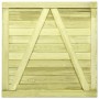 Puerta de valla de madera de pino impregnada 100x100 cm