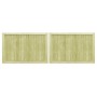 Puertas de valla madera 2 uds de pino impregnada 300x100 cm