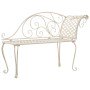 Banco tumbona de jardín de acero blanco envejecido 128 cm en Bancos de jardín | Comprar online en Foro24