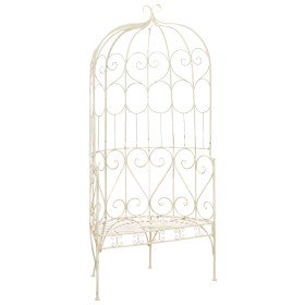 Banco de jardín metal blanco envejecido 95 cm Banco de jardín metal blanco envejecido 95 cm