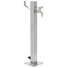 Columna de agua de jardín acero inoxidable cuadrada 65 cm