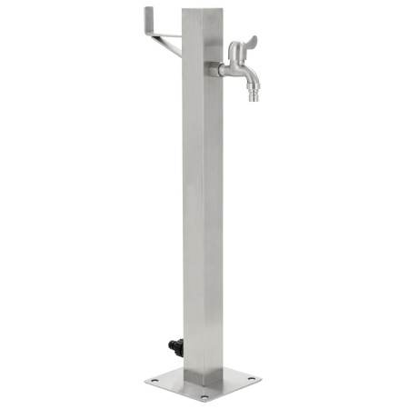 Columna de agua de jardín acero inoxidable cuadrada 65 cm