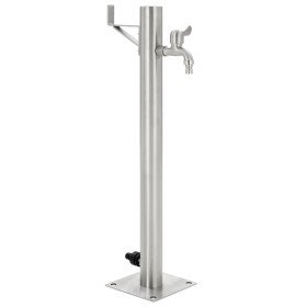 Columna de agua de jardín acero inoxidable redonda 65 cm