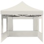 Carpa plegable profesional con paredes aluminio crema 4,5x3 m