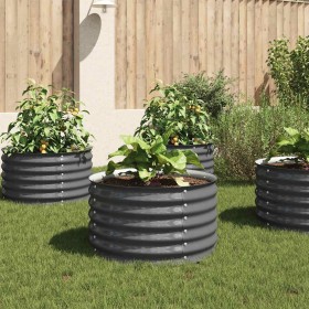 Arriate de acero galvanizado gris 80x80x44 cm